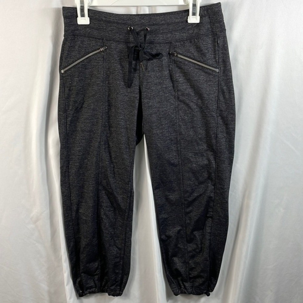 Athleta Black Heather Metro Quest Capri Gym Yoga Fitness Pant #438861 Size Small